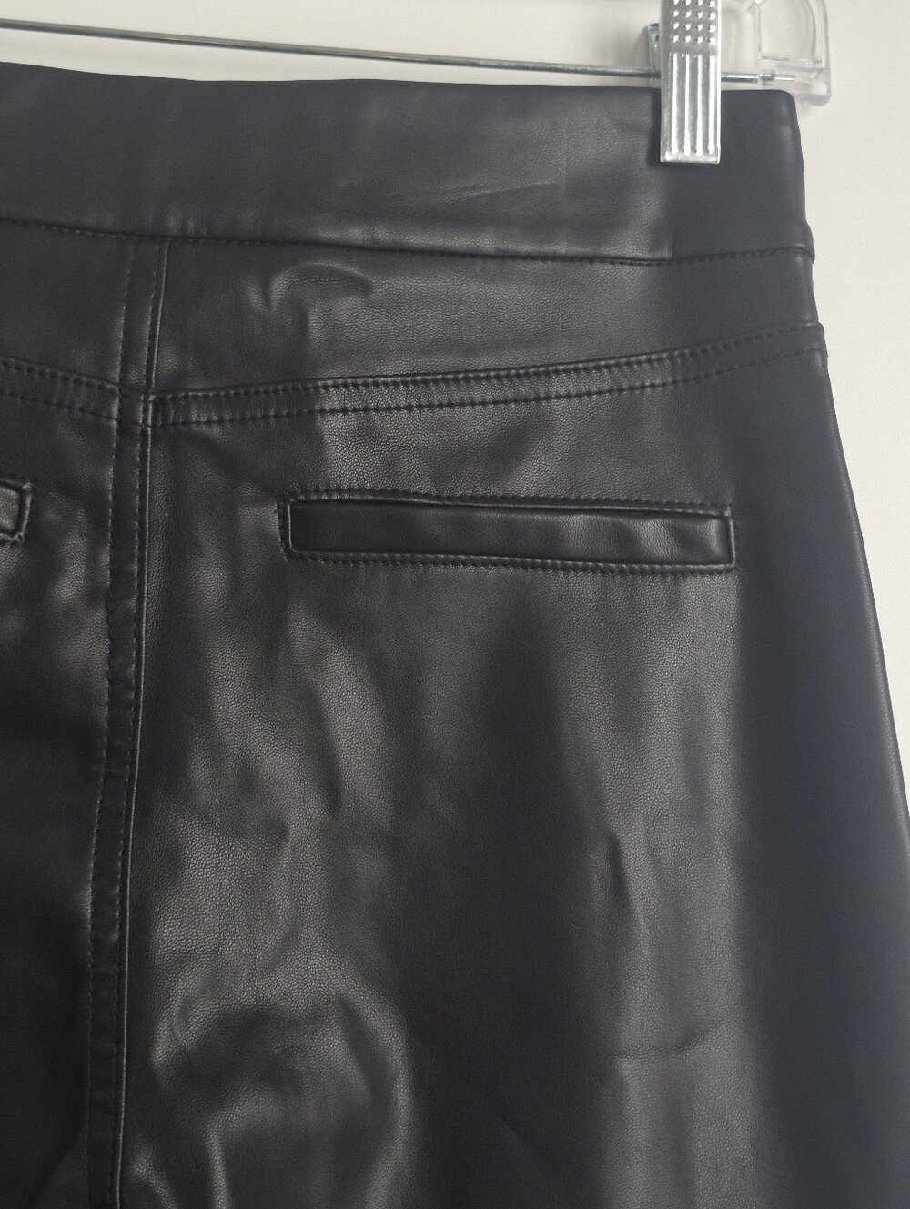 NWT BLANKNYC Black Faux Vegan Leather High Rise Flare Bootcut Pants Size 27 - Picture 5 of 9